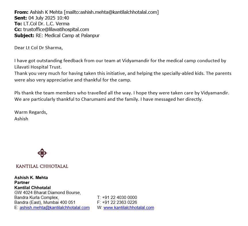 Letter of Appreciation